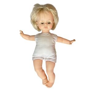 Vintage‎ 1987 Eugene Doll Soft Body Open Close Blue Eyes Blonde Rooted Hair 16"
